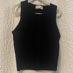 Altar'd State Black Ribbed Tank Top